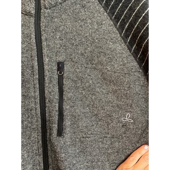 Prana Mens Breathe Rohan Sweater Wool Blend Gray/black XL - Picture 3 of 8